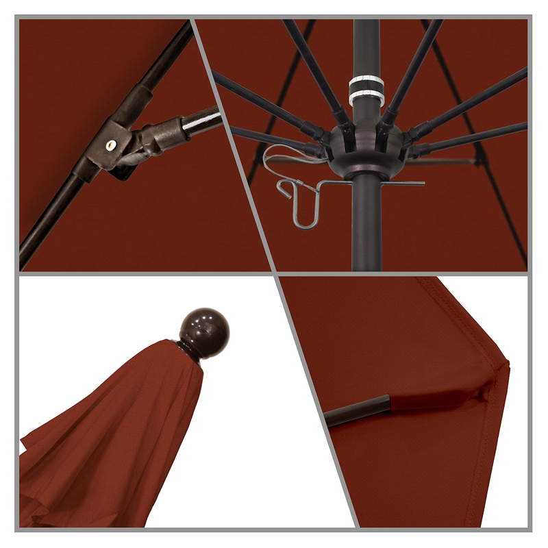 California Umbrella Venture 9' Bronze Market Umbrella in Terracotta