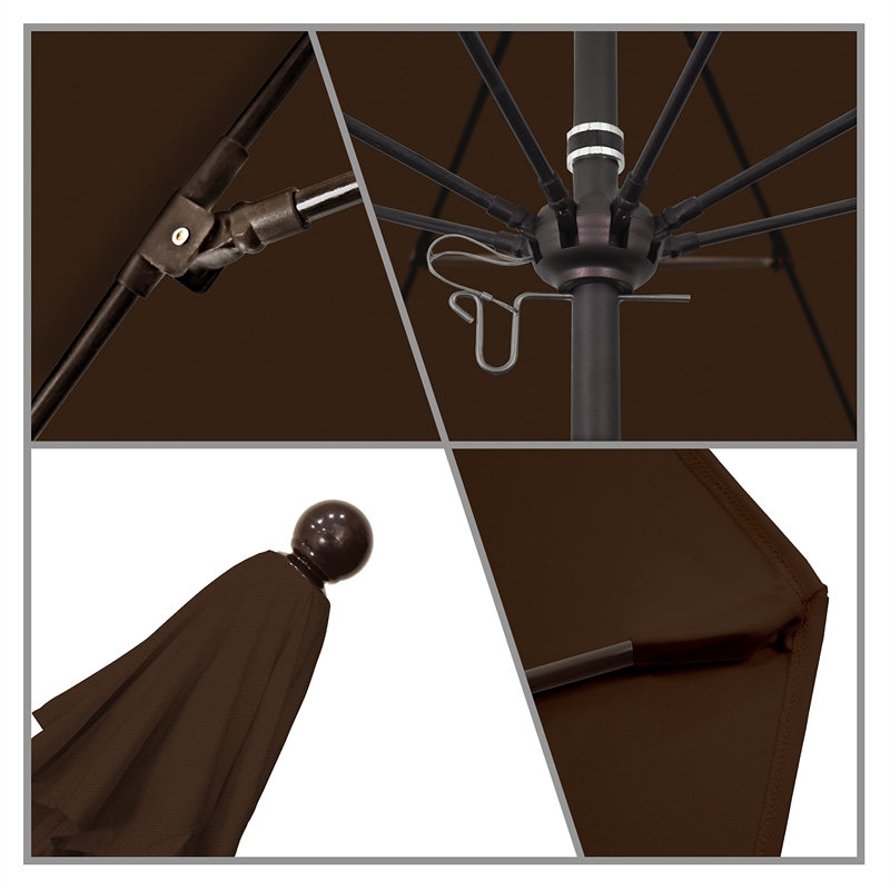 California Umbrella Venture 9' Bronze Market Umbrella in Teak