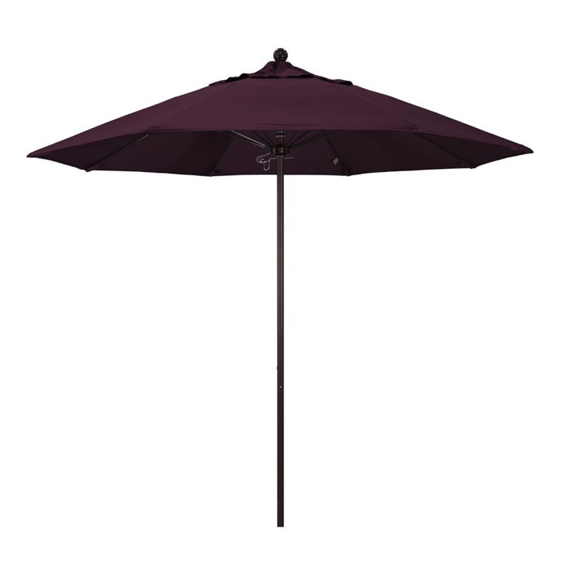 California Umbrella Venture 9' Bronze Market Umbrella in Purple
