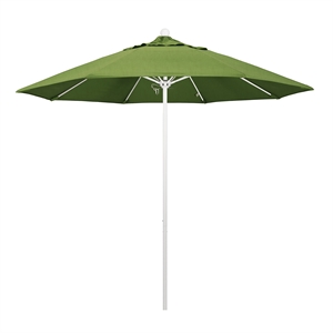 California Umbrella Venture 9' White Market Umbrella in Cilantro