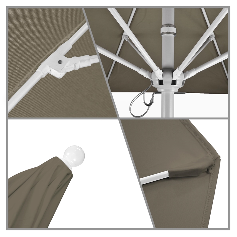 California Umbrella Venture 9' White Market Umbrella in Dove