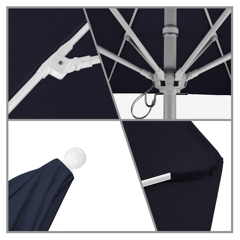 California Umbrella Venture 9' White Market Umbrella in Indigo