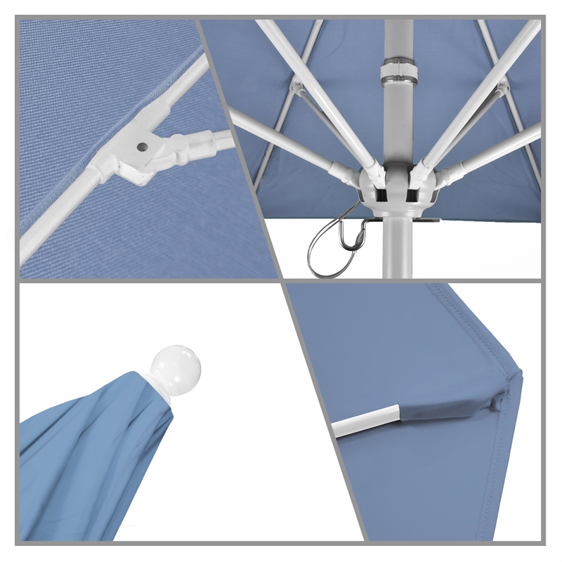 California Umbrella Venture 9' White Market Umbrella in Air Blue