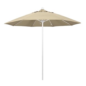 California Umbrella Venture 9' White Market Umbrella in Beige