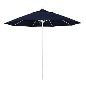 California Umbrella Venture 9' White Market Umbrella in Navy