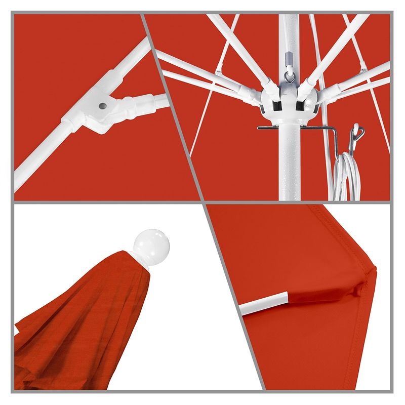 California Umbrella Venture 9' White Market Umbrella in Sunset