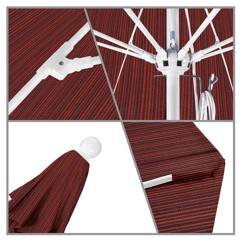 California Umbrella Venture 9' White Market Umbrella in Adobe