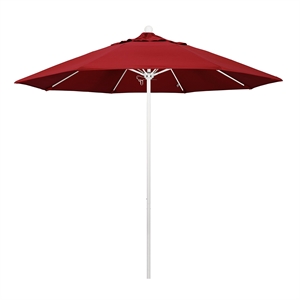 California Umbrella Venture 9' White Market Umbrella in Red