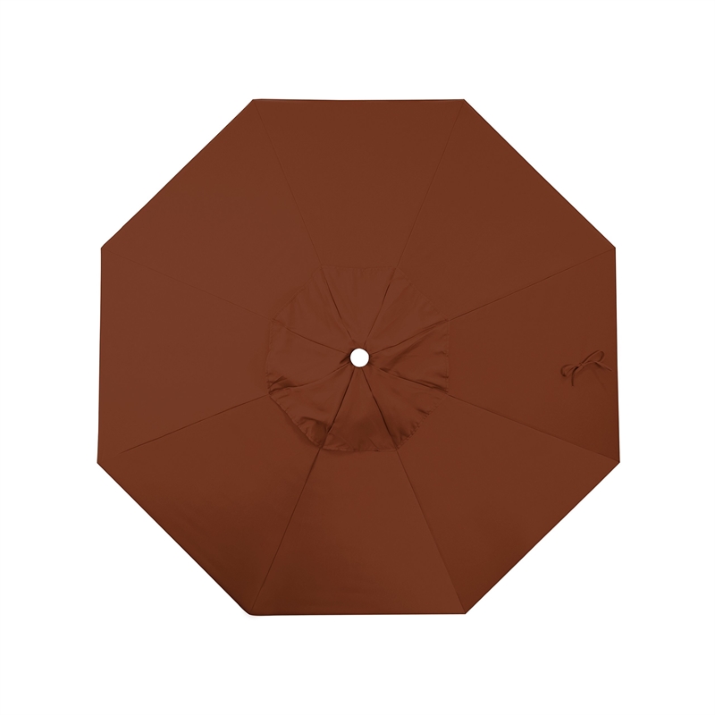 California Umbrella Venture 9' White Market Umbrella in Brick