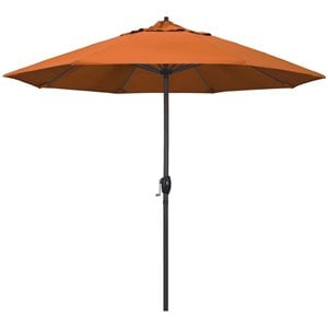 California Umbrella 9' Casa Tilt Crank Lift Patio Umbrella in Tuscan Orange