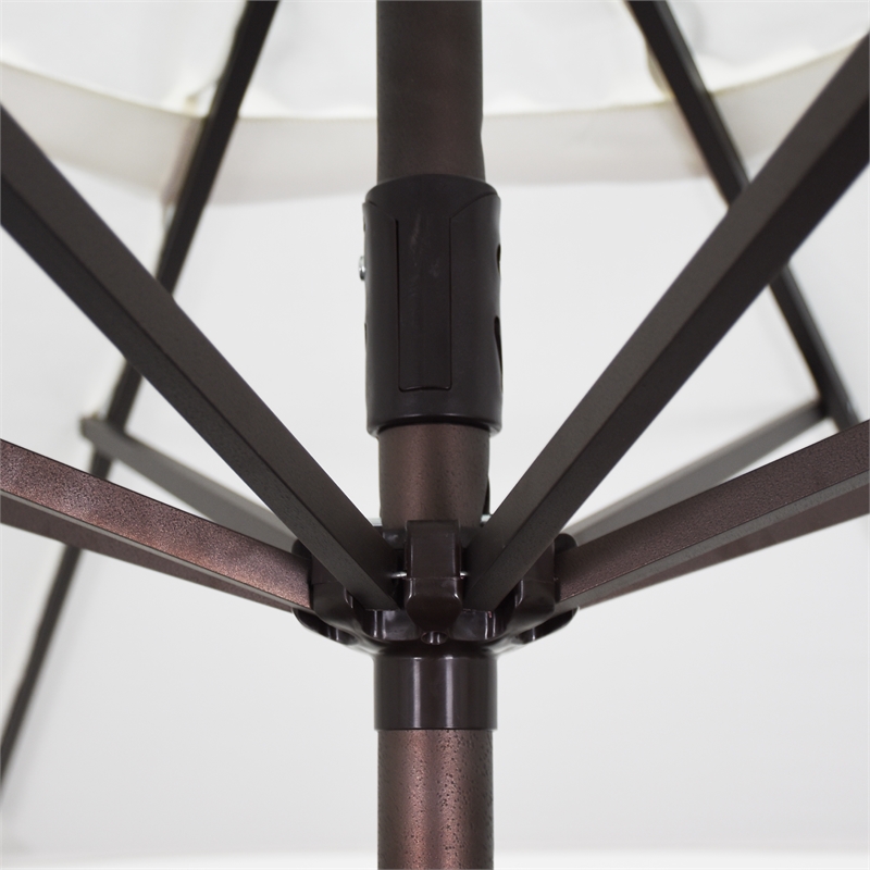 California Umbrella 9' Casa Series Patio Umbrella With Bronze Aluminum Pole Aluminum Ribs Auto Tilt Crank Lift With Olefin Kiwi Fabric