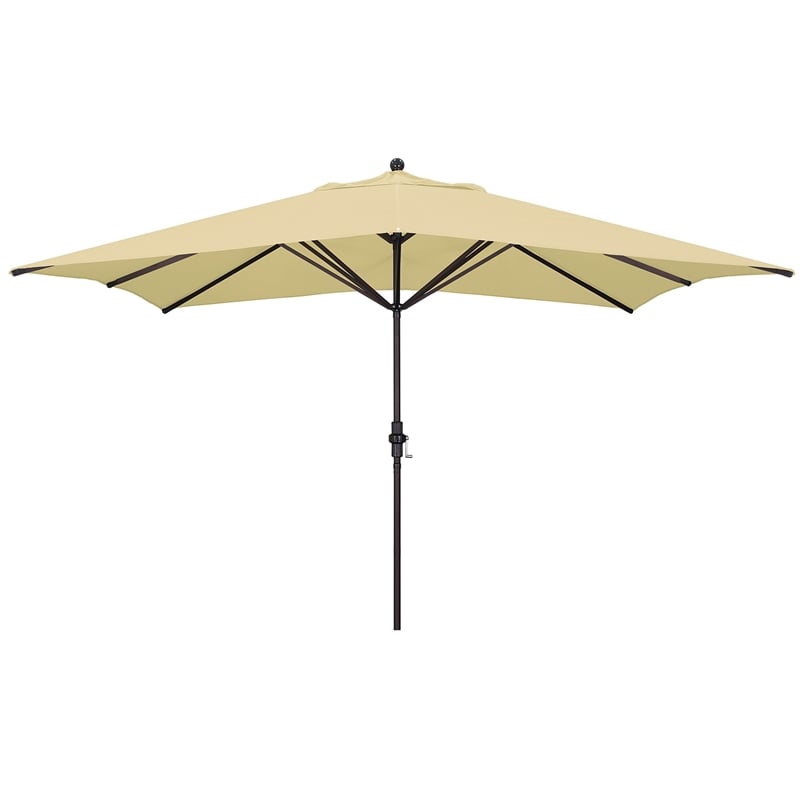 California Umbrella 11' Tahoe Series Patio Umbrella With Bronze Aluminum Pole Aluminum Ribs  Crank Lift With Sunbrella 1A Black Fabric