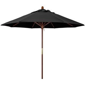 California Umbrella 9' Grove Olefin Push Lift Patio Umbrella in Black