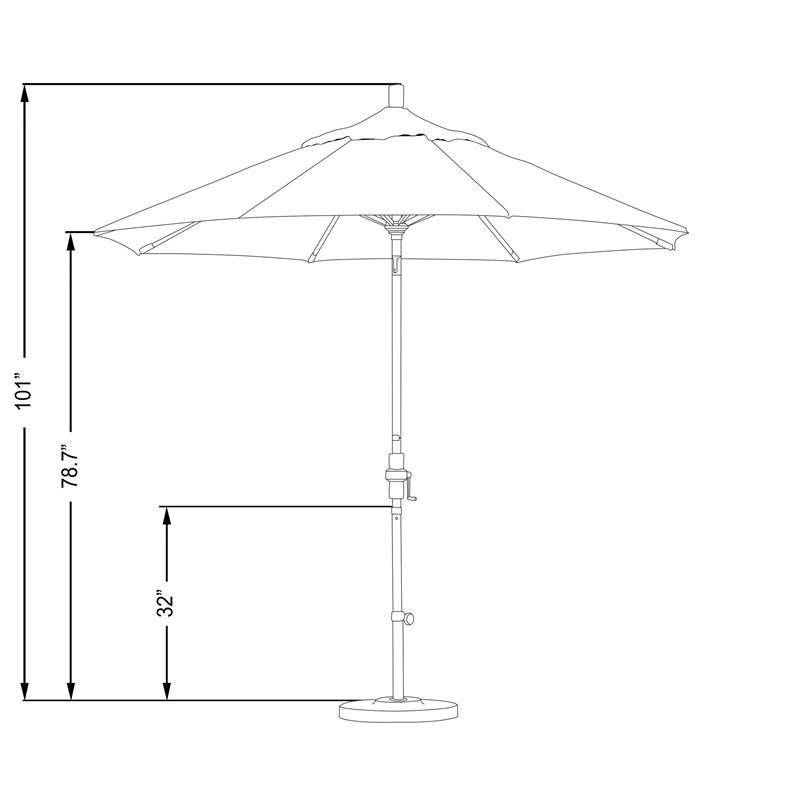 California Umbrella 9' Patio Umbrella in White