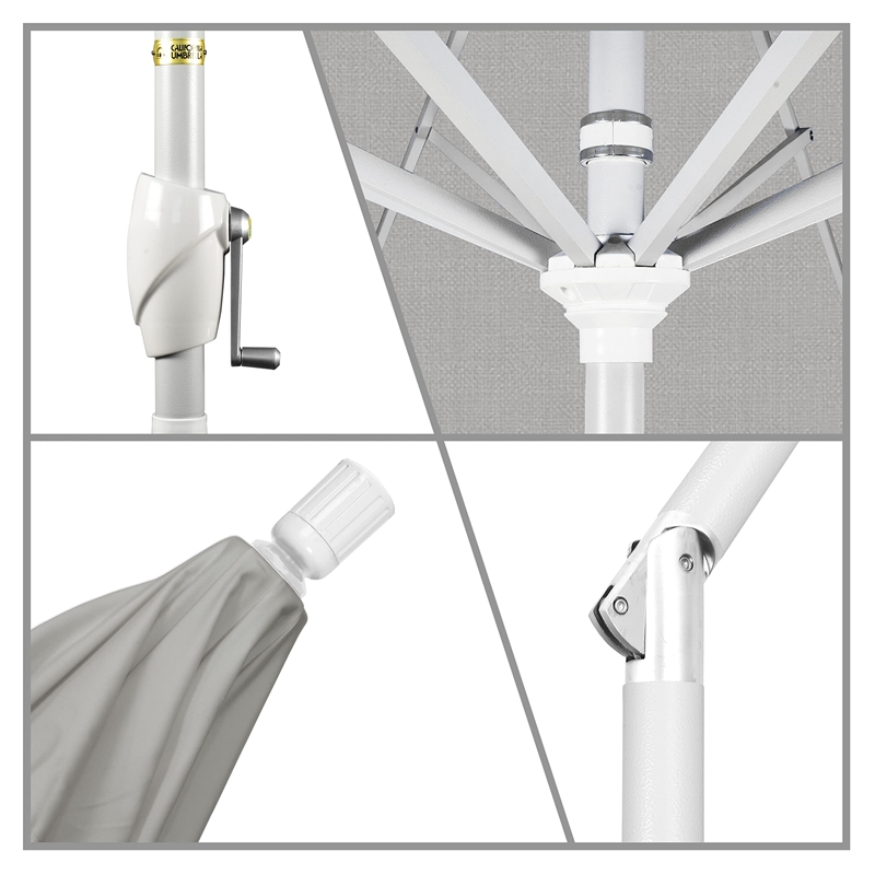 California Umbrella 7.5' Patio Umbrella in Sun brella Granite/Matted White