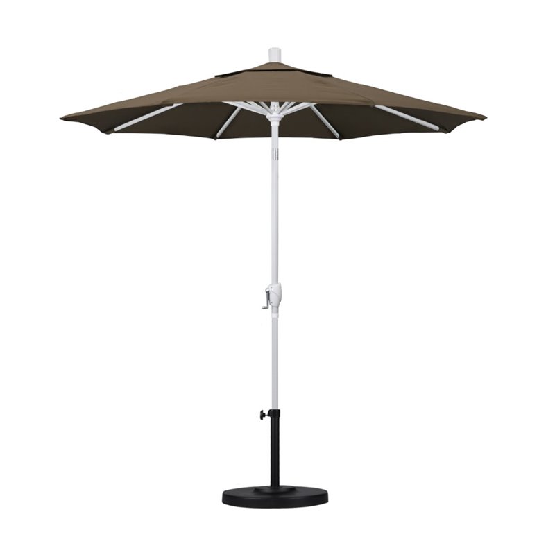 California Umbrella 7.5' Patio Umbrella in Sun brella Cocoa/Matted White