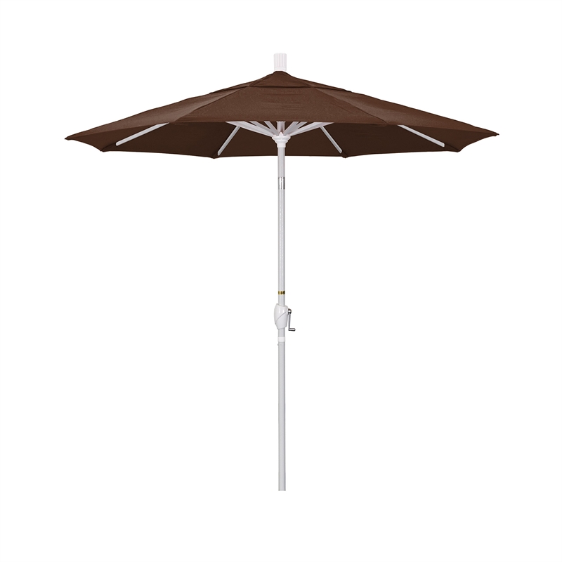 California Umbrella 7.5' Patio Umbrella in Sun brella 2A Bay Brown/Matted White