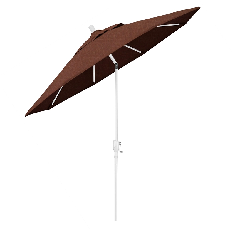 California Umbrella 7.5' Patio Umbrella in Sun brella Teak/Matted White