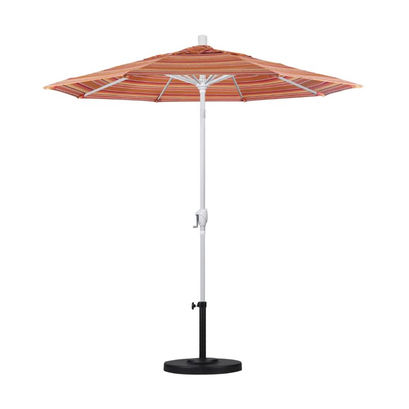 California Umbrella 7.5' Patio Umbrella in Sun brella Dolce Mango/Matted White