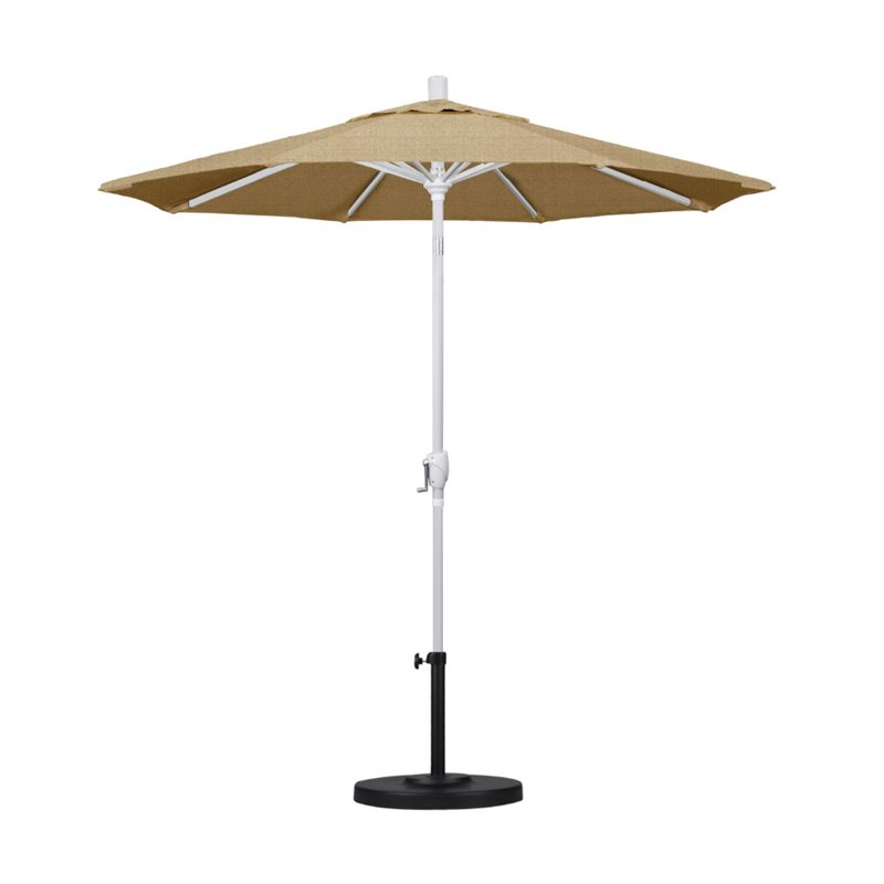 California Umbrella 7.5' Patio Umbrella Sun brella 2A Linen Sesame/Matte White