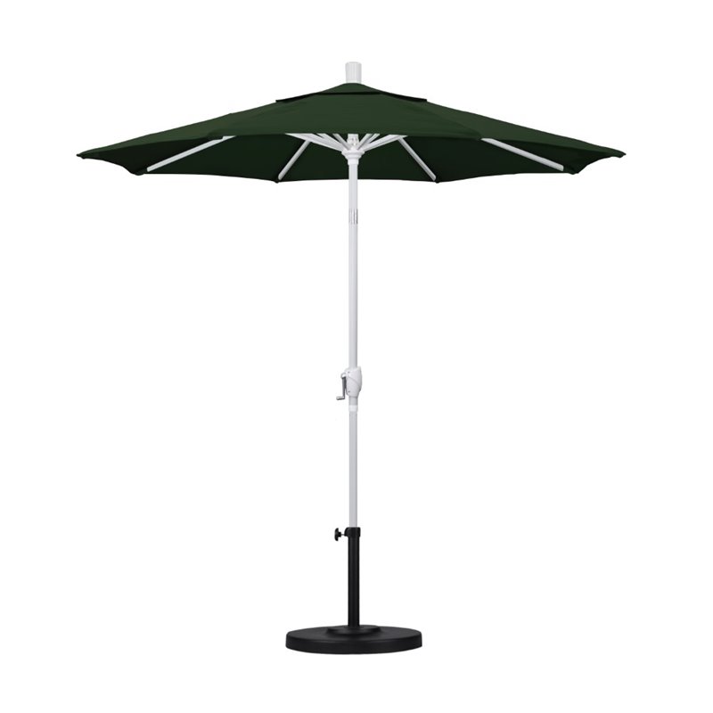 California Umbrella 7.5' Aluminum Pole Patio Umbrella in Hunter Green