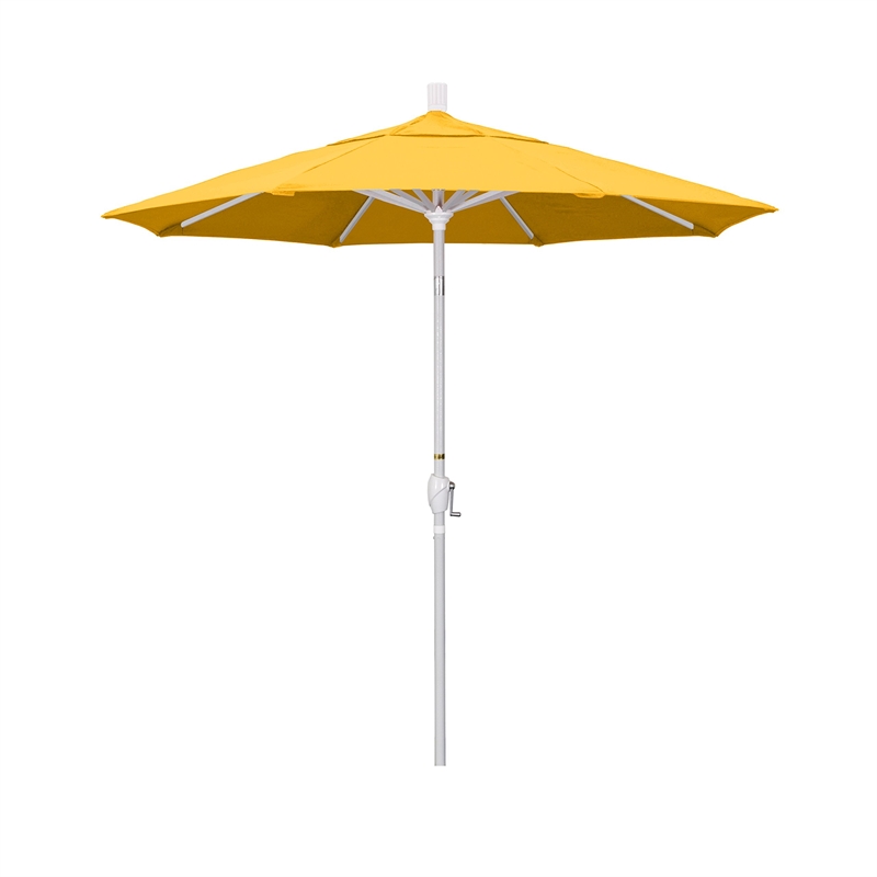 California Umbrella 7.5' Patio Umbrella in Pacifica Yellow/Matted White