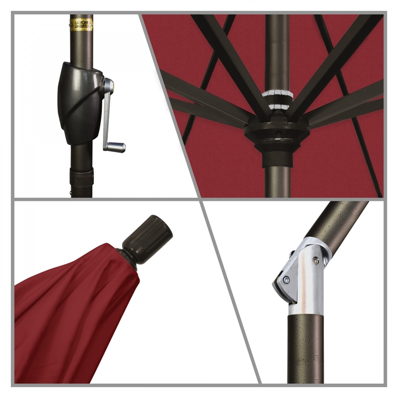 California Umbrella 9' Patio Umbrella in Red