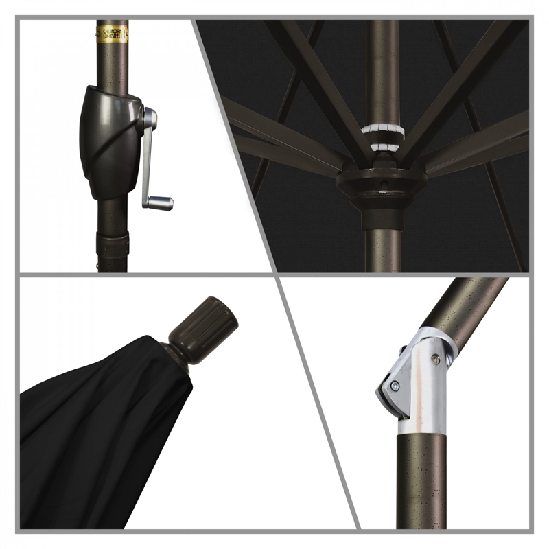 California Umbrella 9' Patio Umbrella in Black