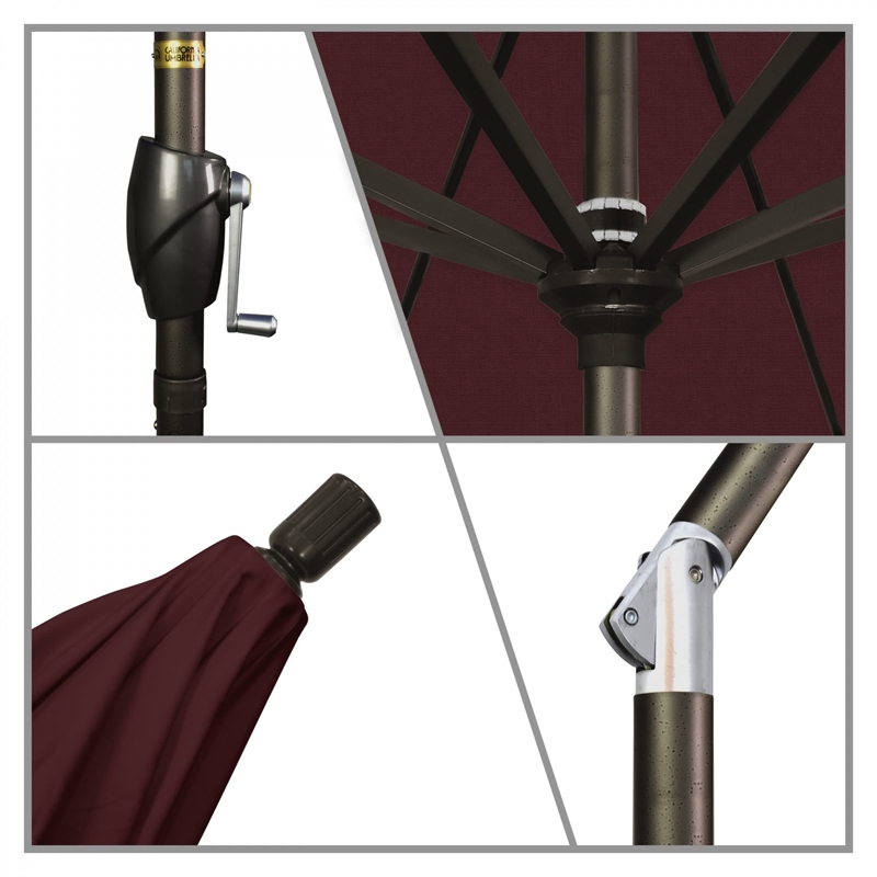 California Umbrella 9' Patio Umbrella in Burgundy