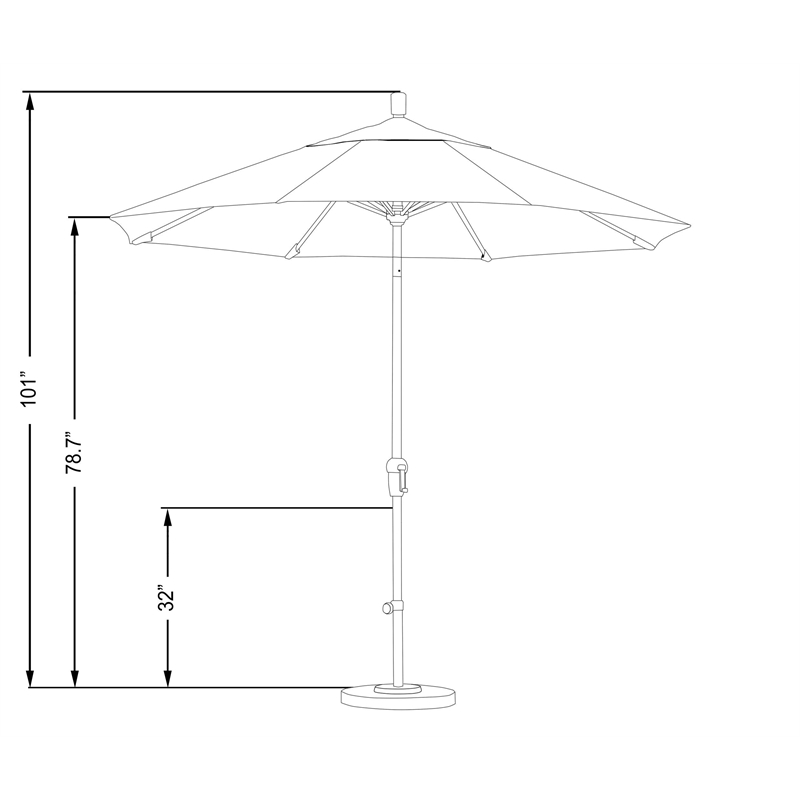 California Umbrella 11' Patio Umbrella in Seville Seaside
