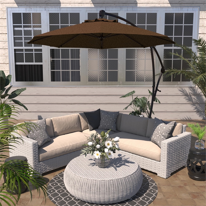 California Umbrella 9' Cantilever Umbrella in Spectrum Cilantro