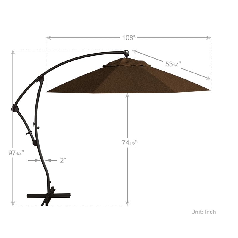 California Umbrella 9' Cantilever Umbrella in Sunflower Yellow