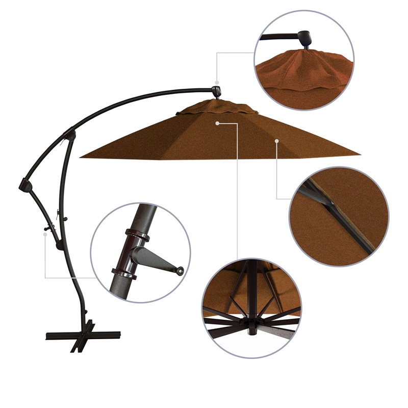 California Umbrella 9' Cantilever Umbrella in Sunflower Yellow