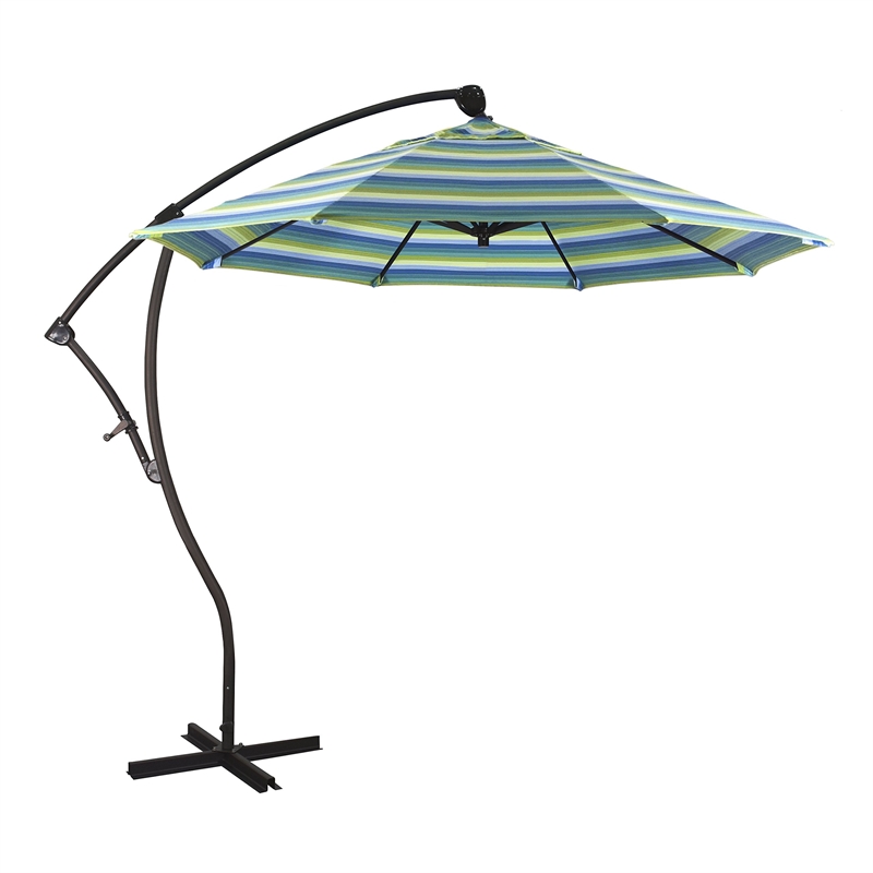 California Umbrella 9' Cantilever Umbrella in Seville Seaside