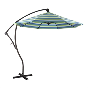 California Umbrella 9' Cantilever Umbrella in Seville Seaside