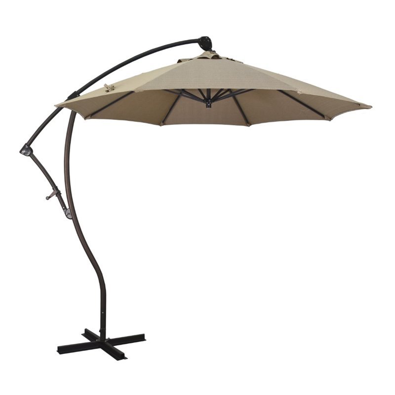 California Umbrella 9' Cantilever Umbrella in Linen Sesame