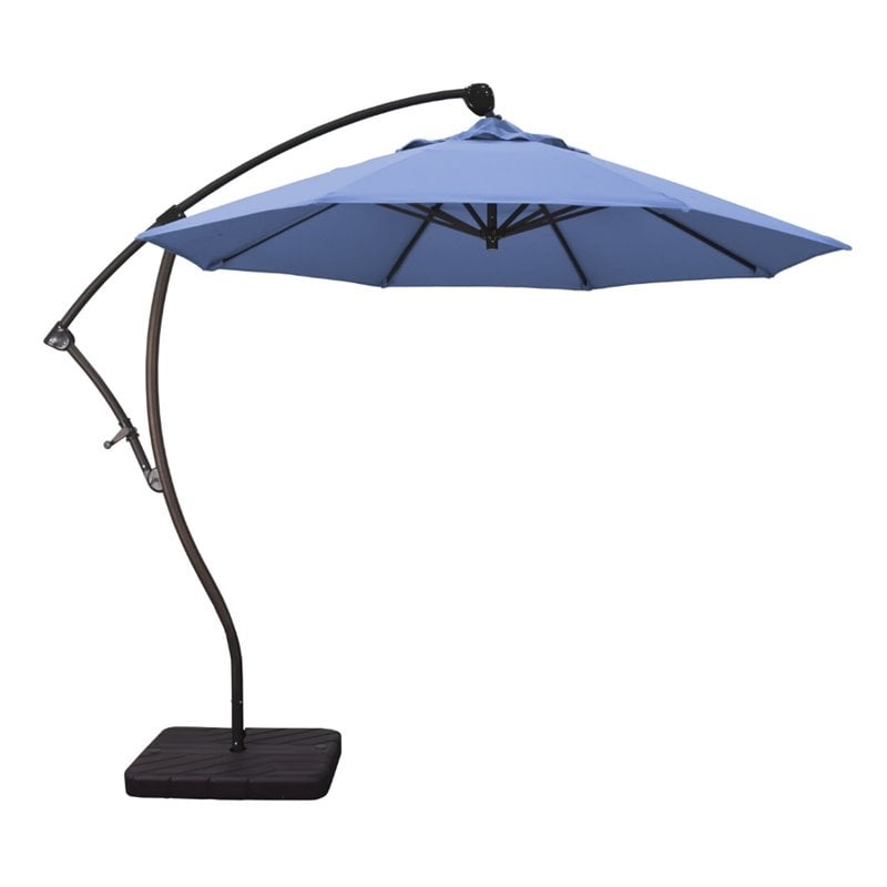 California Umbrella 9' Cantilever Umbrella in Forest Blue