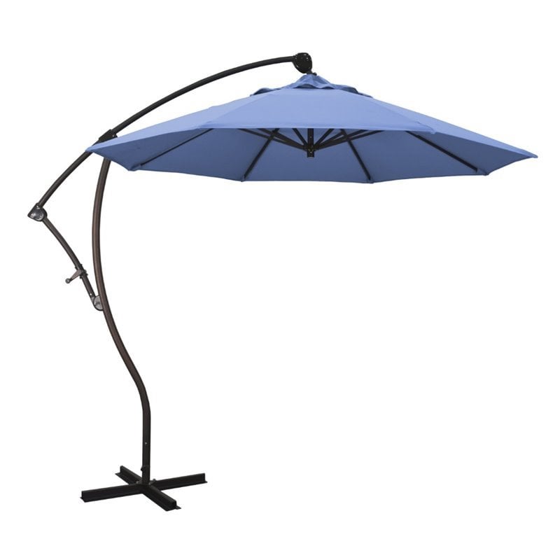 California Umbrella 9' Cantilever Umbrella in Forest Blue