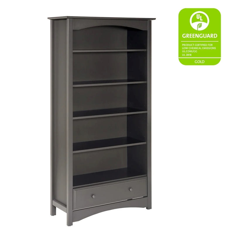 DaVinci Universal 5-Adjustable Pine Wood Shelf Kids Bookcase in Slate