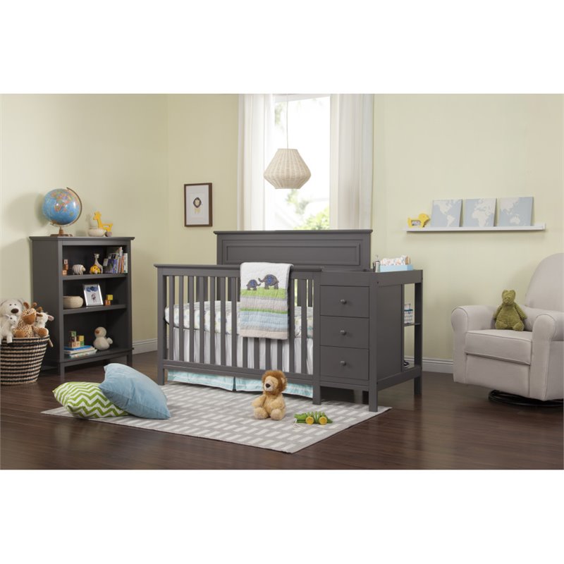 DaVinci Autumn Pine Wood Kids Bookcase/Hutch in Slate