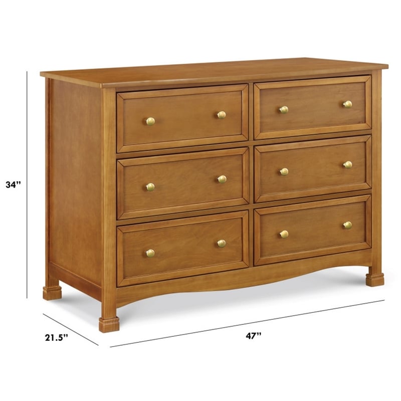 DaVinci Kalani 6 Drawer Double Wide Dresser in Chestnut