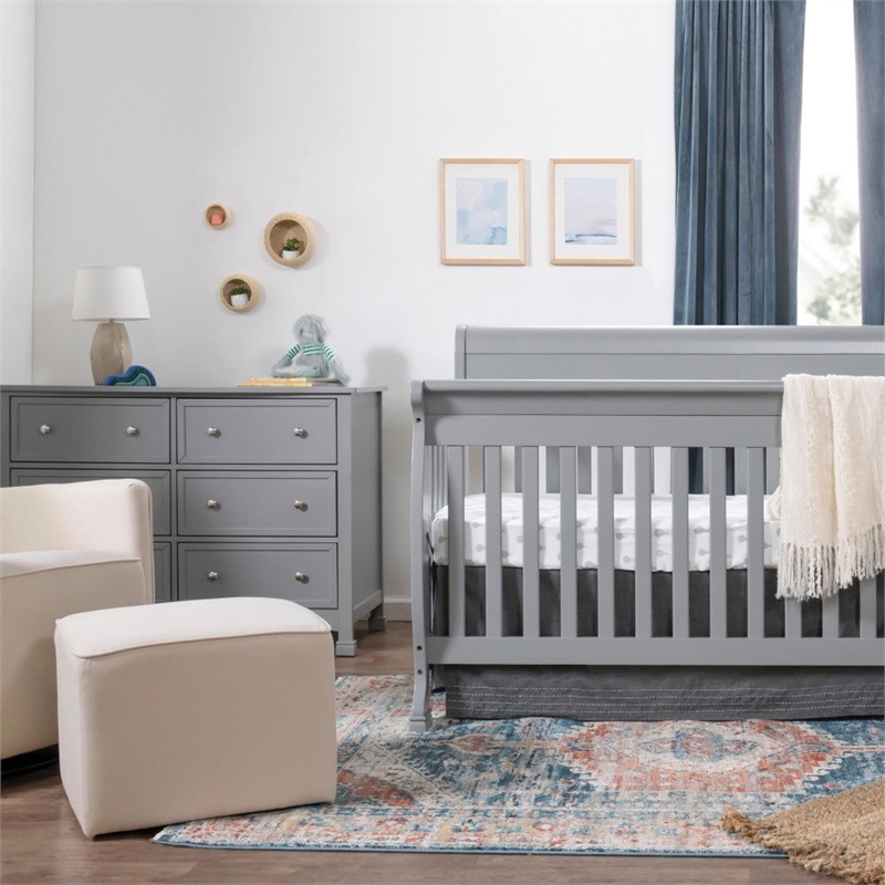 DaVinci Kalani 6 Drawer Double Wide Dresser in Gray