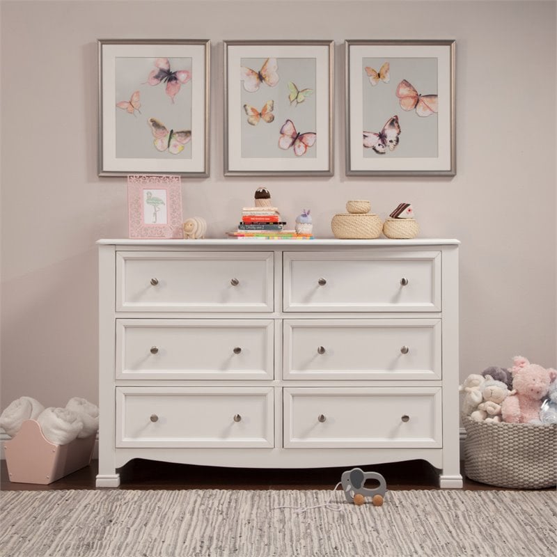 DaVinci Kalani 6 Drawer Double Wide Dresser in White
