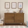DaVinci Jayden Wooden 6-Drawer Double Wide Dresser in Chestnut Brown