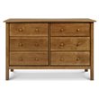 DaVinci Jayden Wooden 6-Drawer Double Wide Dresser in Chestnut Brown