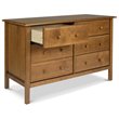 DaVinci Jayden Wooden 6-Drawer Double Wide Dresser in Chestnut Brown