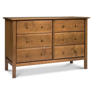 DaVinci Jayden Wooden 6-Drawer Double Wide Dresser in Chestnut Brown