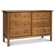 DaVinci Jayden Wooden 6-Drawer Double Wide Dresser in Chestnut Brown