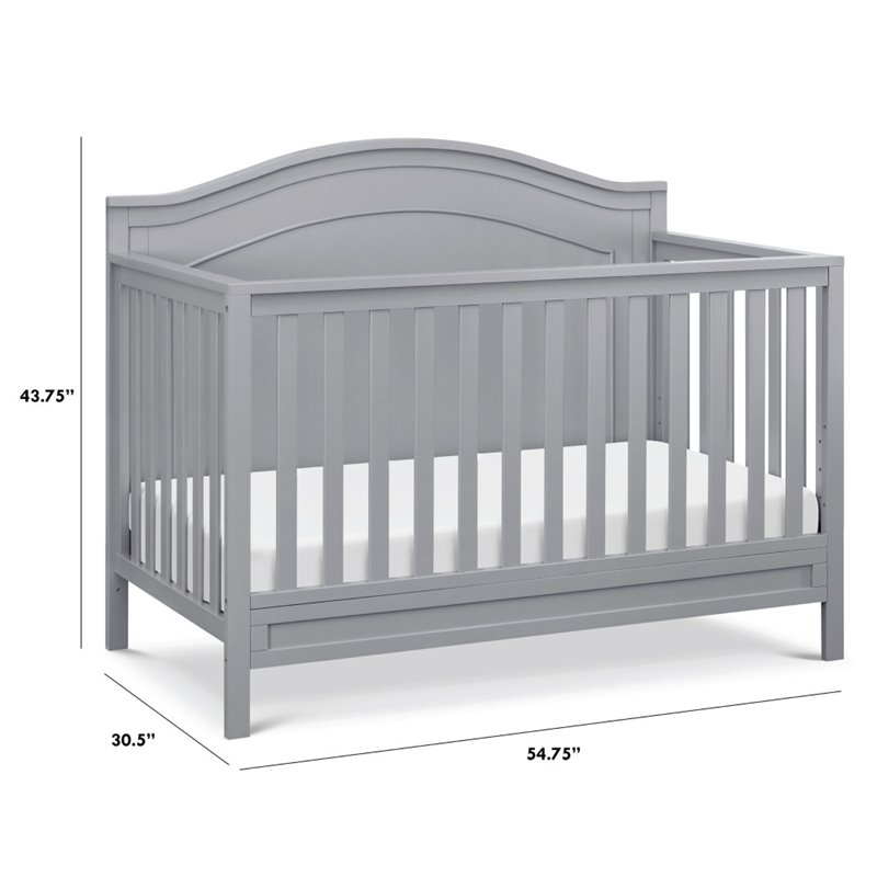 DaVinci Charlie 4 in 1 Convertible Wood Crib in Gray