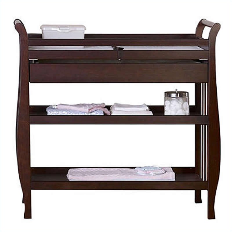 changing table dark wood